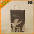 fashion recycled OEM paper handle printed brown kraft paper bags